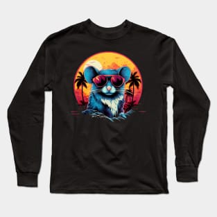 Retro Wave Grey Mouse Long Sleeve T-Shirt